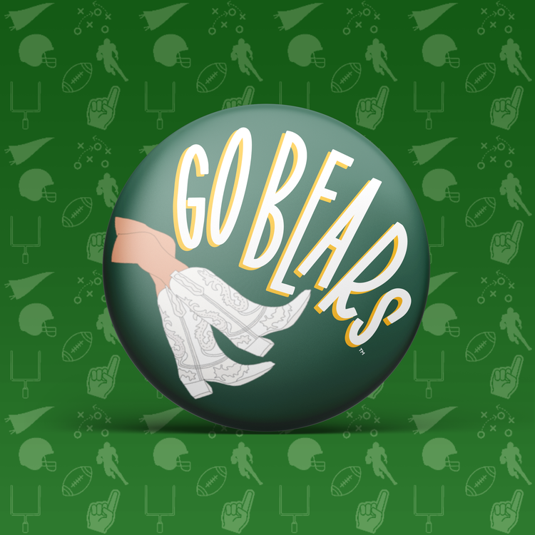 Go Bears Boots Button