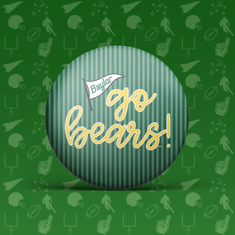 Go Bears Pinstripe Button