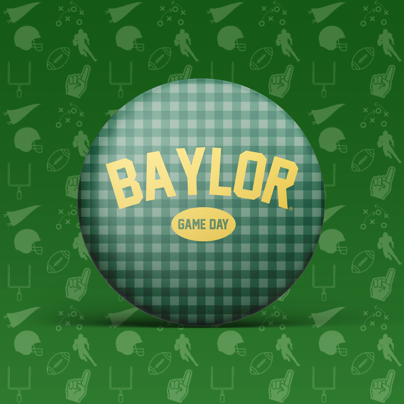 Baylor Game Day Gingham Button