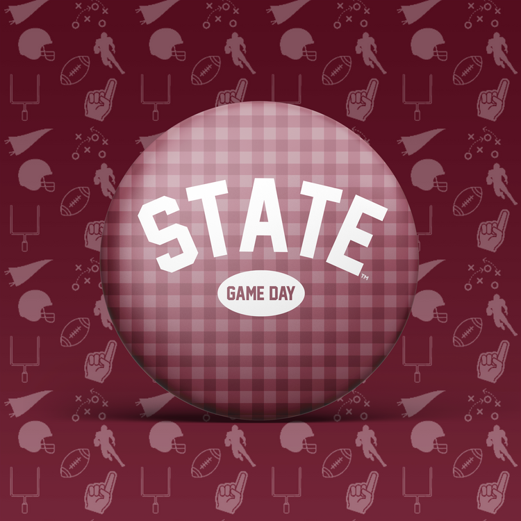 State Game Day Gingham Button