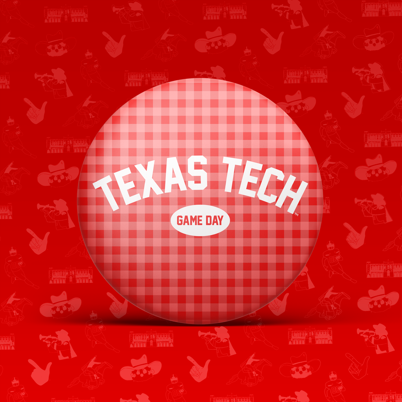 Texas Tech Gameday Gingham Button