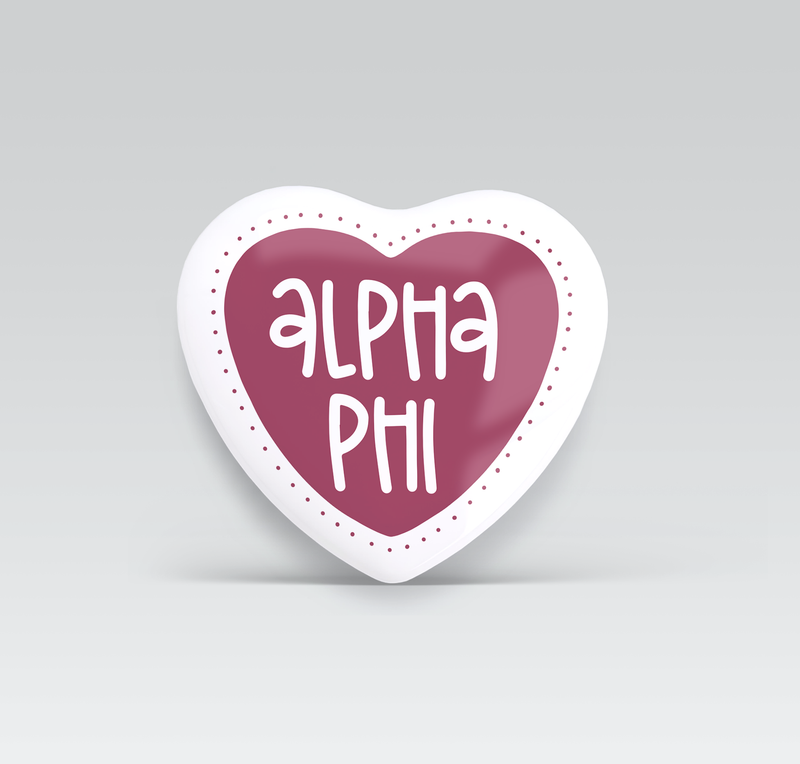 Alpha Phi Heart Pinback Button