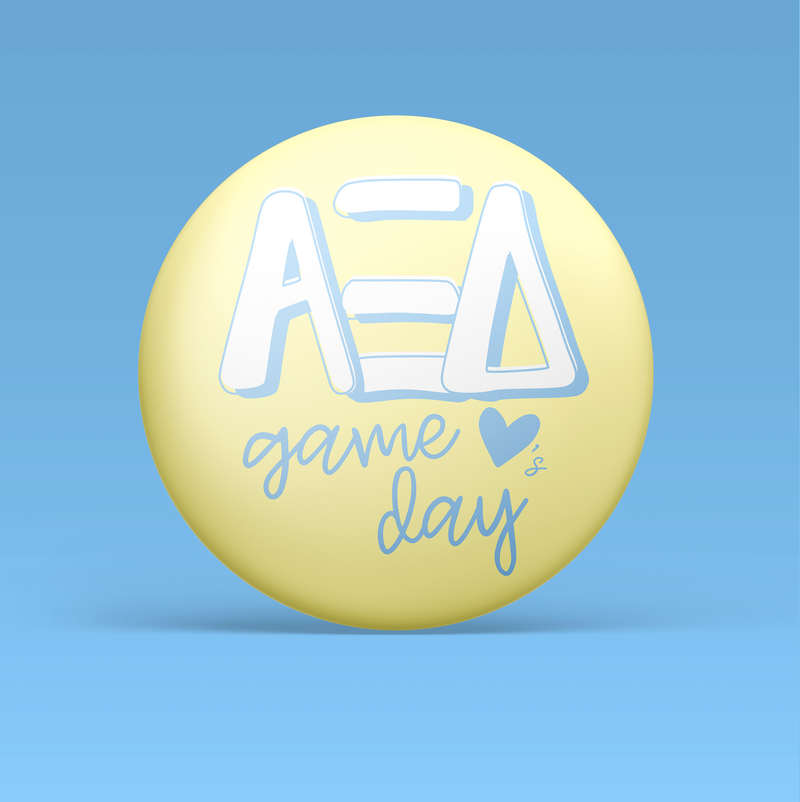 Alpha Xi Delta Loves Game Day Pinback Button