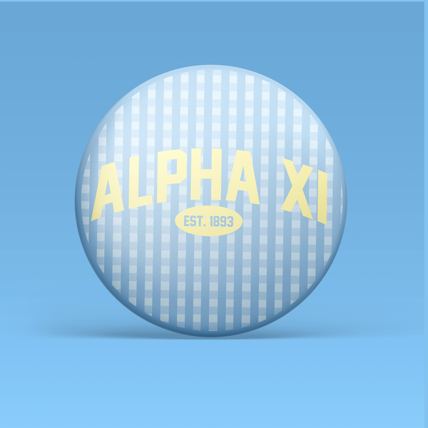 Alpha Xi Delta Gingham Button