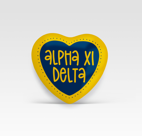 Alpha Xi Delta Heart - Heart Shape button