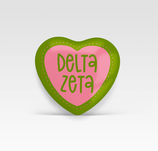 Delta Zeta Heart - Heart Shape button