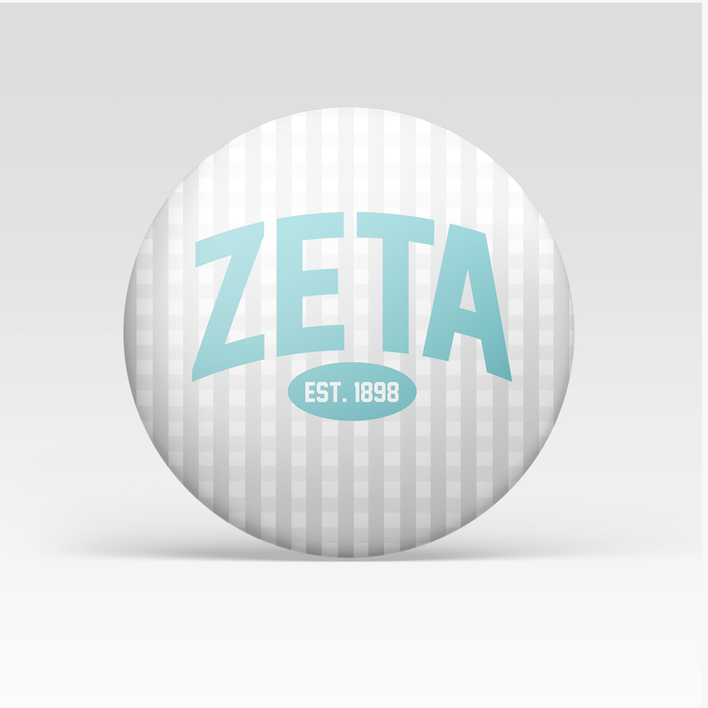 Zeta Tau Alpha Gingham Button