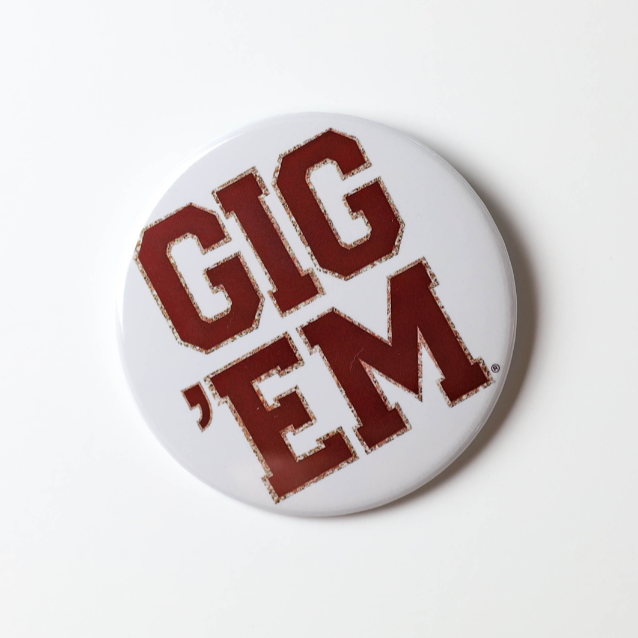 Gig 'Em Patch Letter Button – Tailgated Co.
