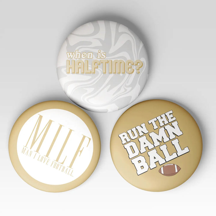Gold Game Day Buttons