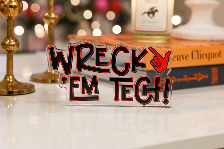 Wreck 'Em Tech Letter Acrylic Block Shelfie