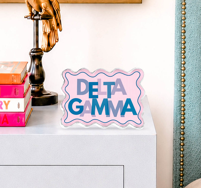 Delta Gamma Scallop Acrylic Shelfie