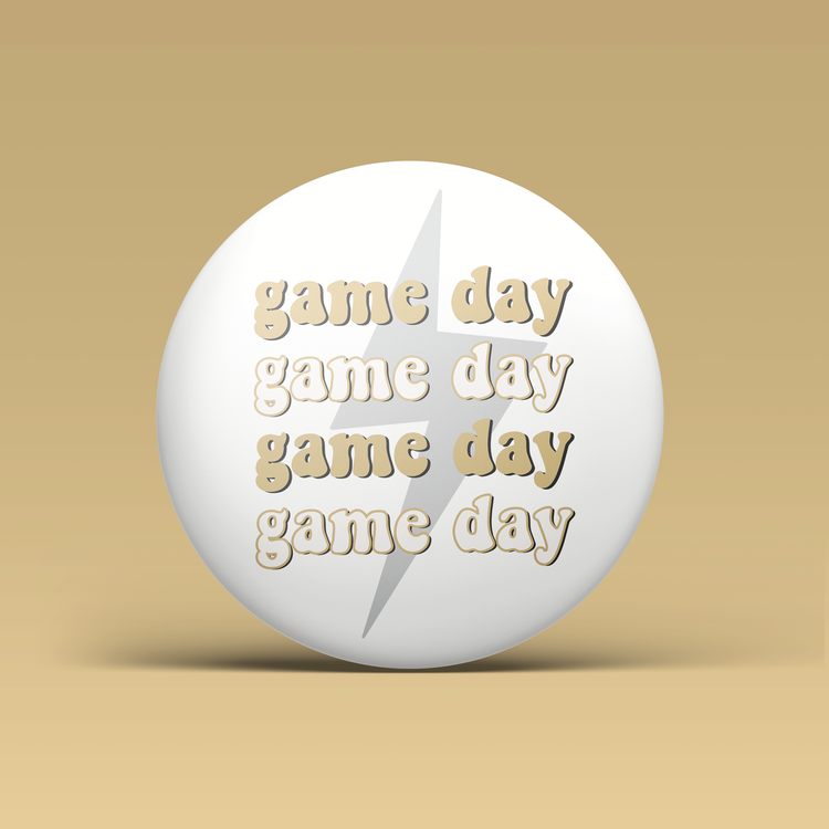 Lightning Bolt Button - Gold