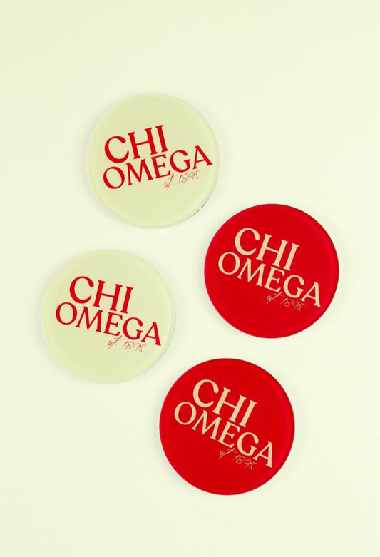 Chi Omega Acrylic Coasters