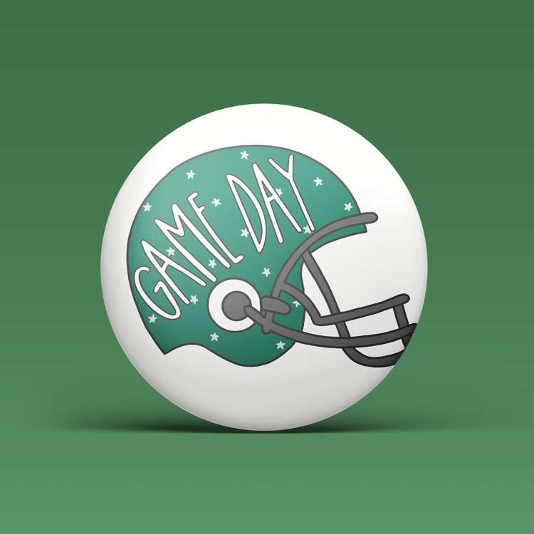 Game Day Helmet Button - Green