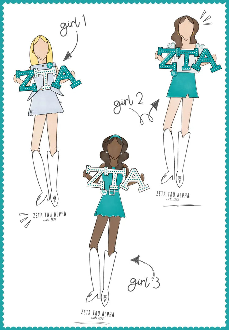 Zeta Tau Alpha Acrylic Block Shelfie