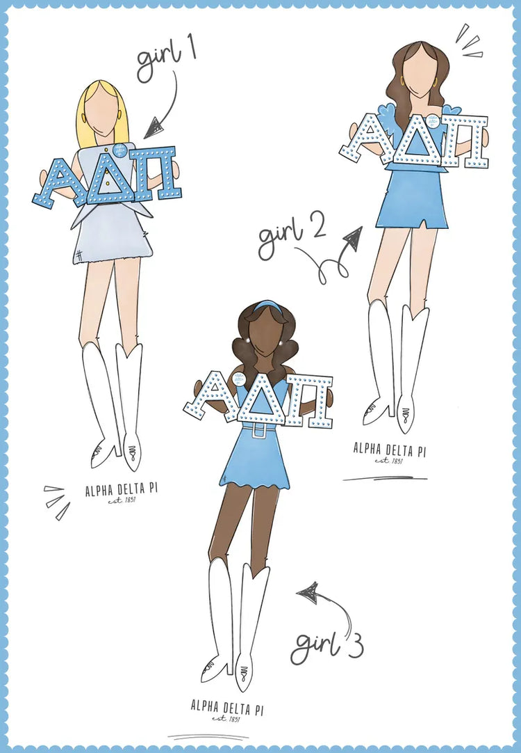 Alpha Delta Pi Acrylic Block Shelfie