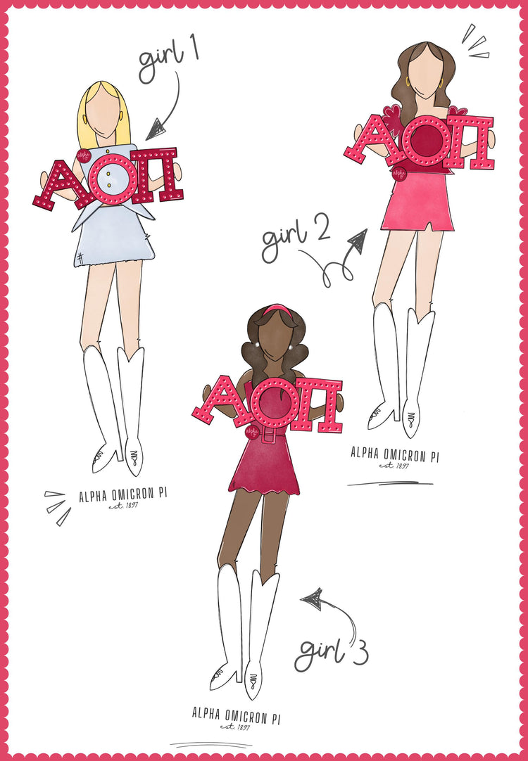 Alpha Omicron Pi Acrylic Block Shelfie
