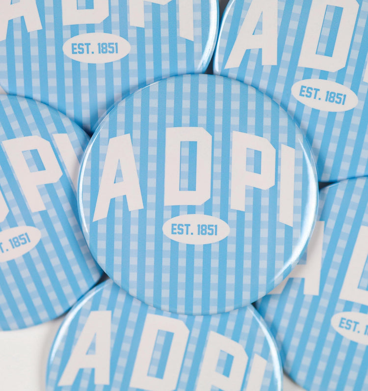 Alpha Delta Pi Gingham Button