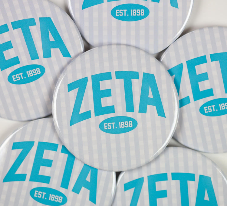 Zeta Tau Alpha Gingham Button