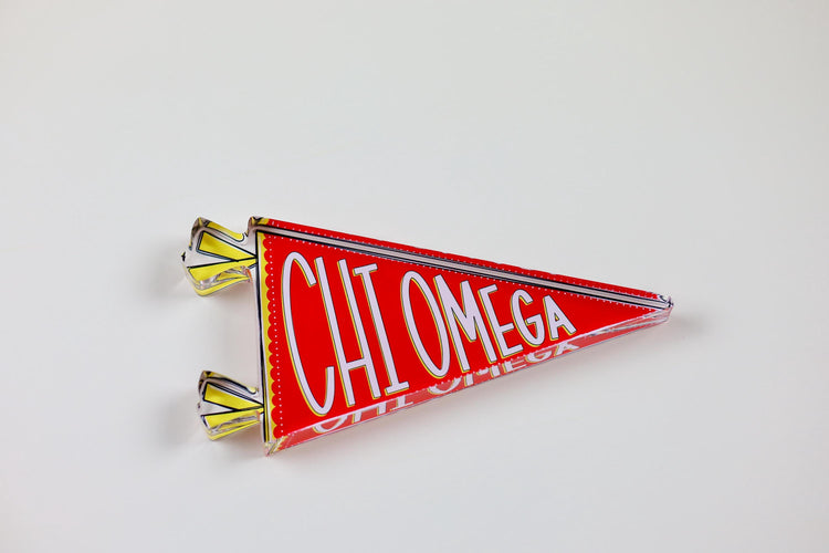 Chi Omega Acrylic Pennant Flag Shelfie