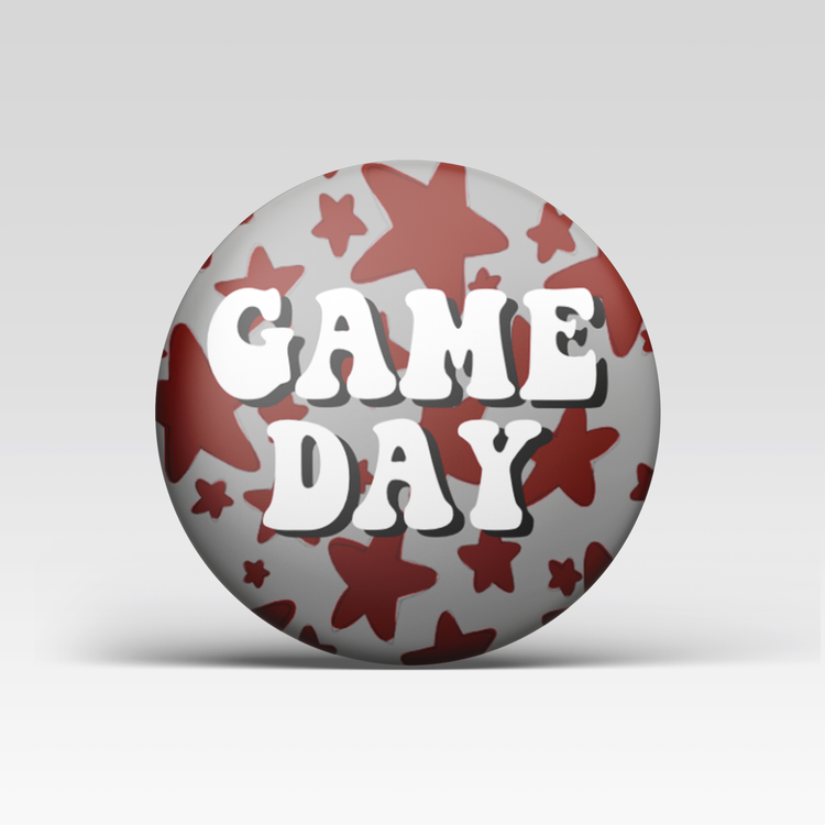 Game Day Stars Button - Maroon