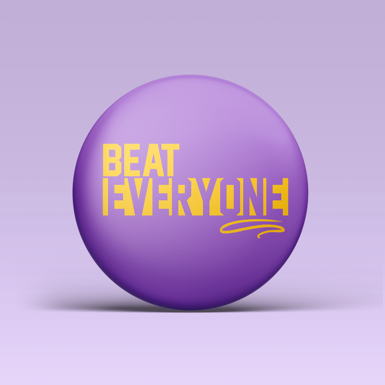 Beat Everyone Button - Purple & Gold