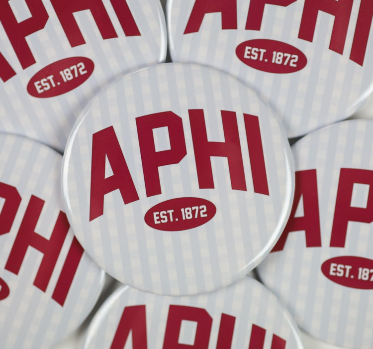 Alpha Phi Gingham Button