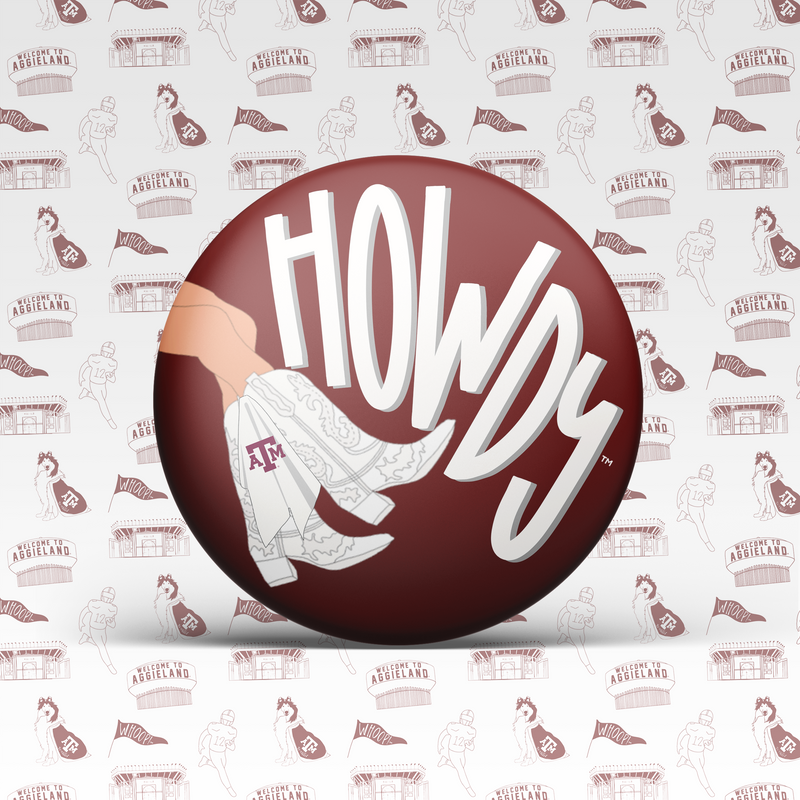 Howdy Boots Button
