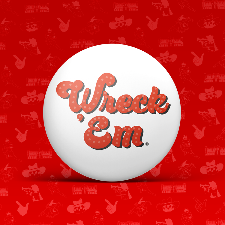Wreck 'Em Polka Dots Button