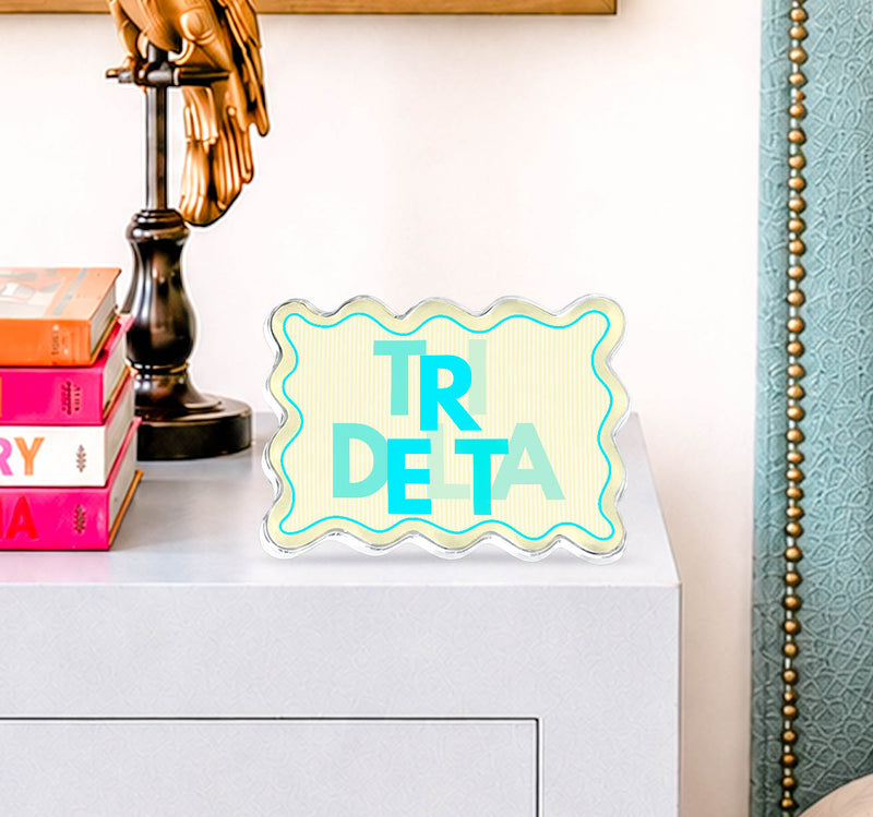 Tri Delta Scallop Acrylic Shelfie