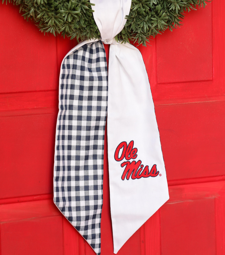 Ole Miss Embroidered Wreath Sash