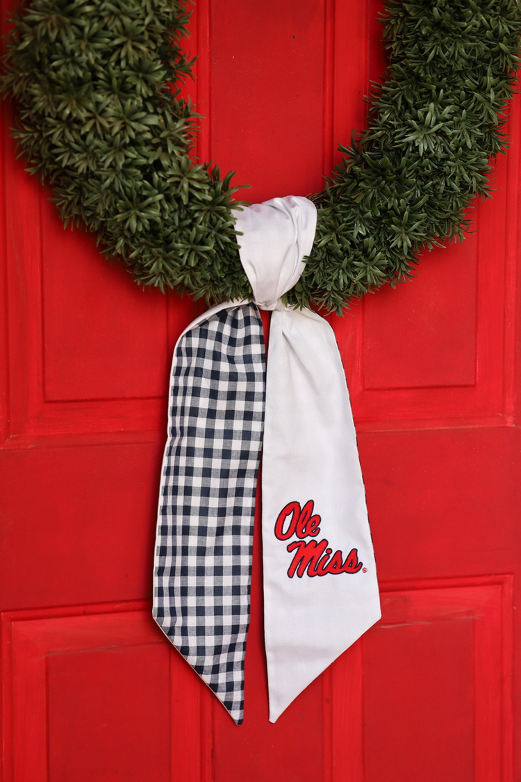 Ole Miss Embroidered Wreath Sash