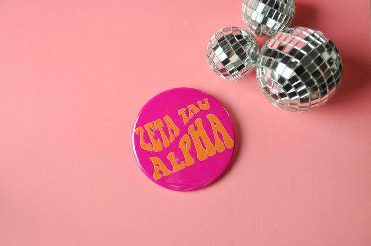 Zeta Tau Alpha Groovy Button