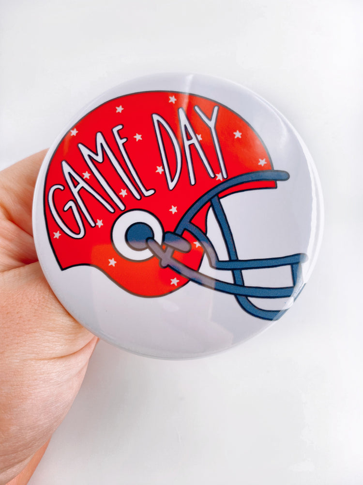 Game Day Helmet Button - Red