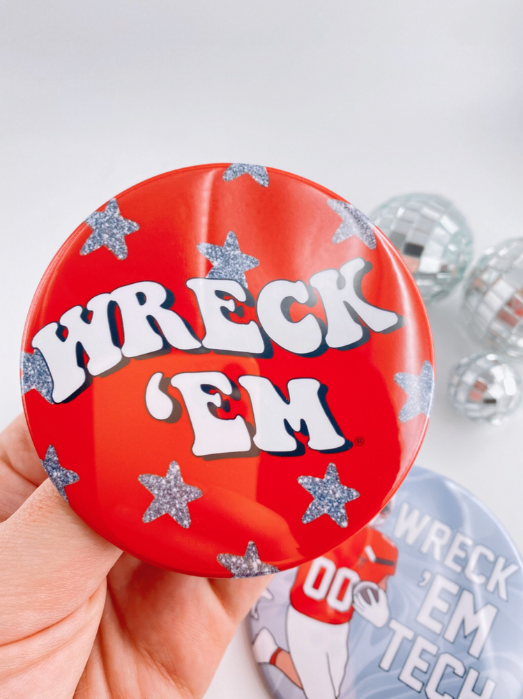 Wreck 'Em Swirl Stars Button