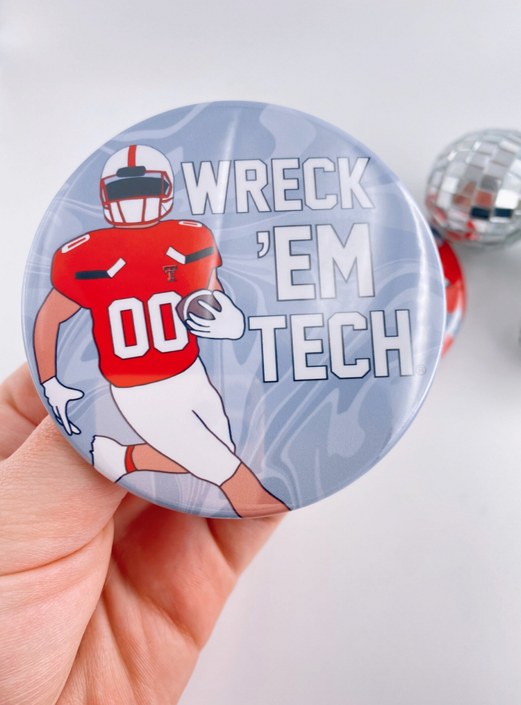 Wreck 'Em Football Player Button