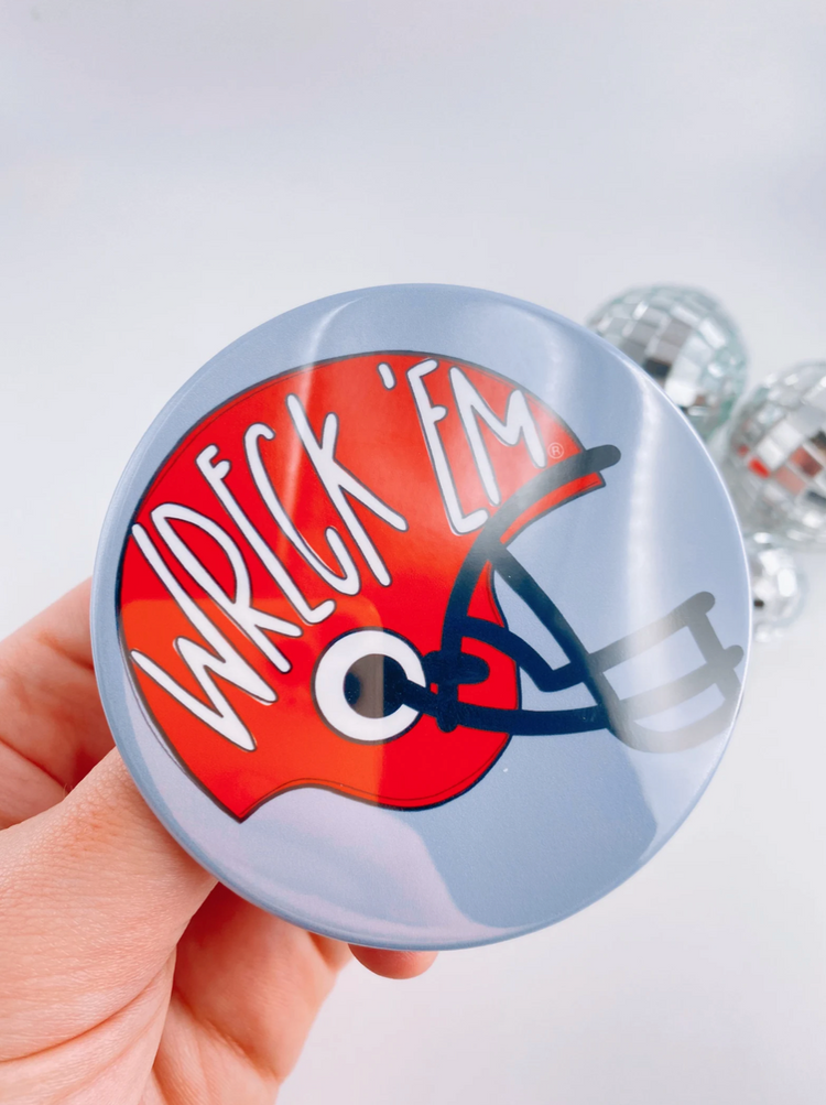 Wreck 'Em Helmet Button