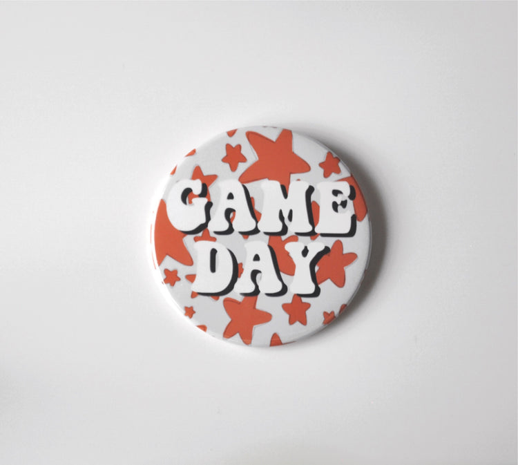 Game Day Stars Button - Burnt Orange