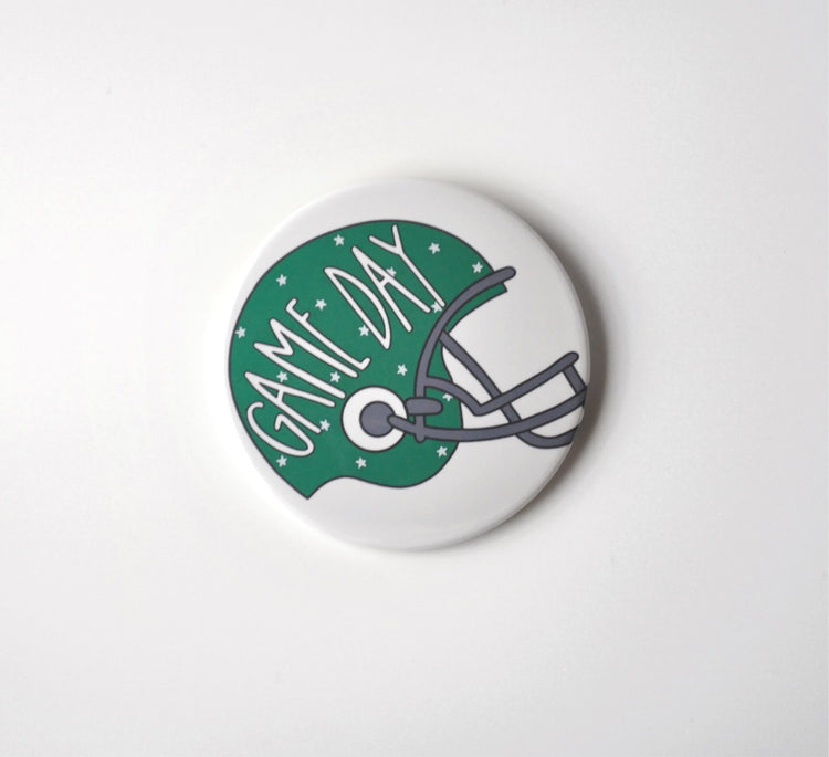 Game Day Helmet Button - Green