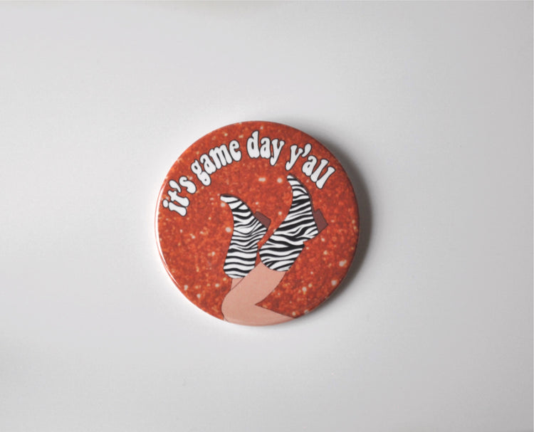 It's Game Day Y'all Button - Burnt Orange