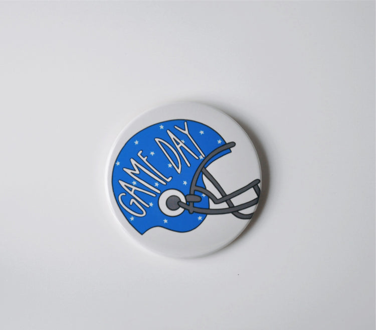 Game Day Helmet Button - Blue