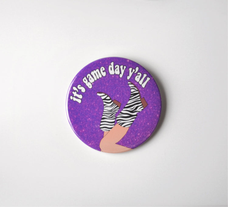 It's Game Day Y'all Button - Purple
