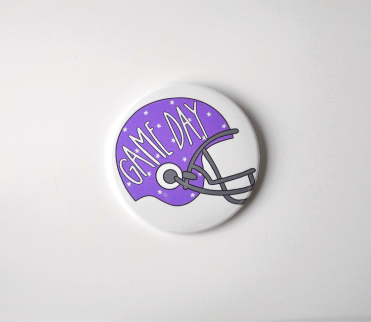 Game Day Helmet Button - Purple