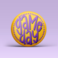 Polka Dot Game Day Buttons - Purple & Gold