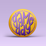 Polka Dot Game Day Buttons - Purple & Gold