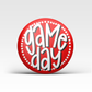 Polka Dot Game Day Button - Red