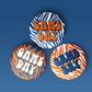 Zebra Game Day Button - Navy & Orange