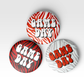 Zebra Game Day Button - Red