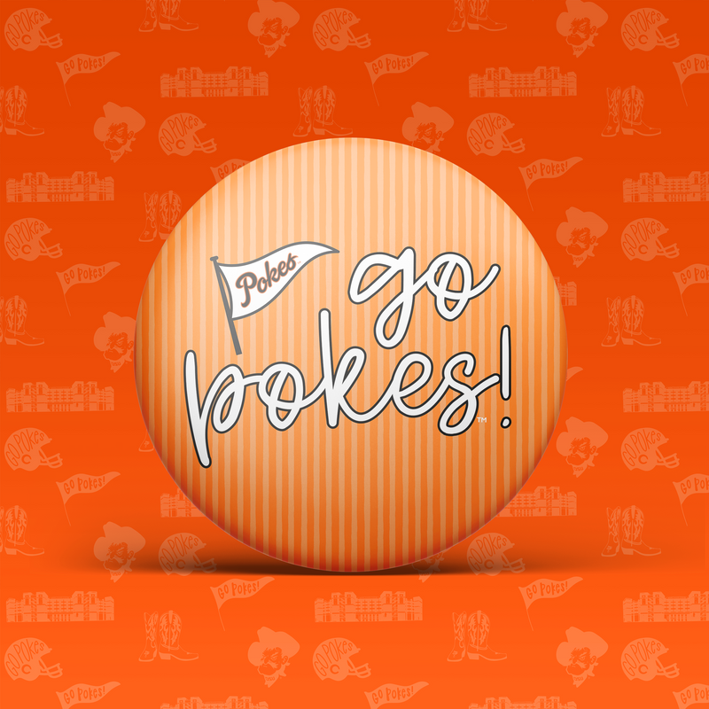 Go Pokes Pinstripe Button