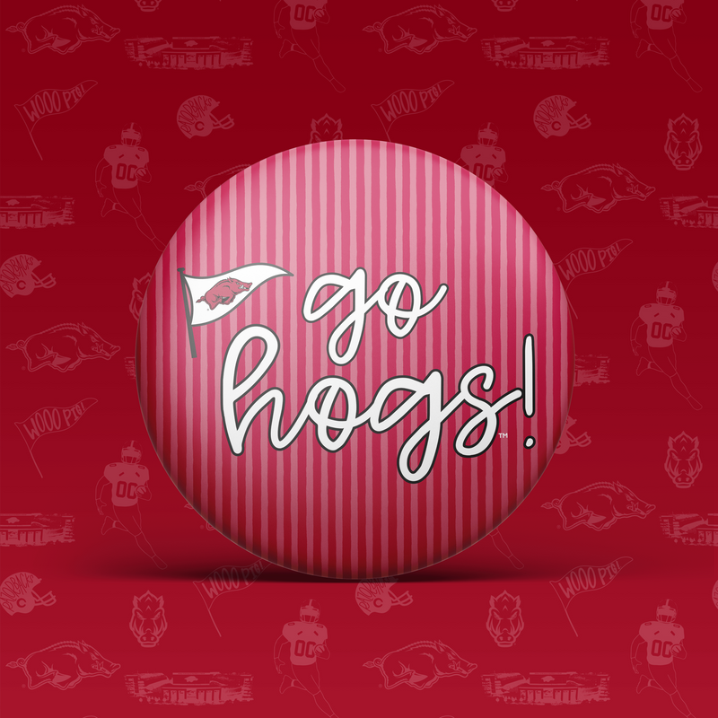 Go Hogs Pinstripe Button